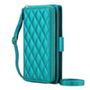 Aeger Quilted Leather Wallet Case for Galaxy S Series Teal