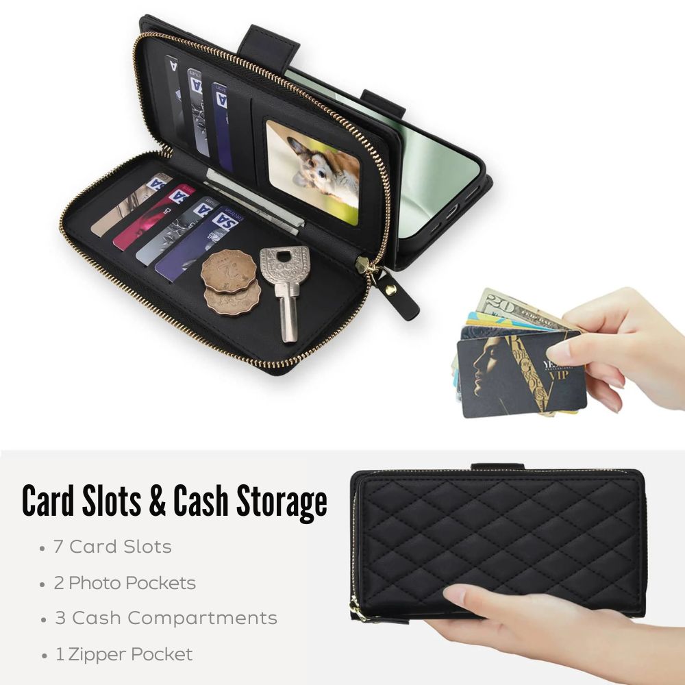 Aeneus Quilted Leather Wallet Case for Google Pixel