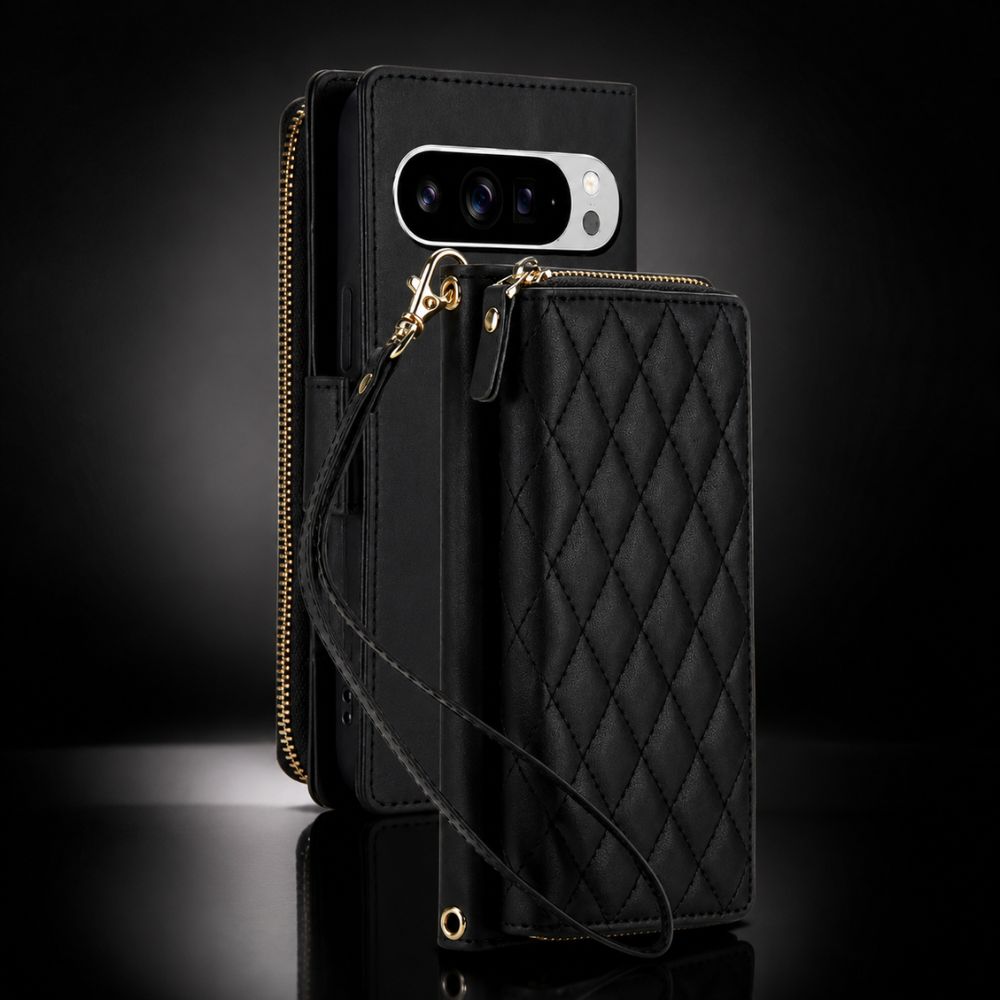 Aeneus Quilted Leather Wallet Case for Google Pixel