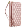 Aestus Quilted Leather Wallet Case for Galaxy A Series Rose Gold