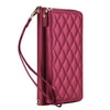Aestus Quilted Leather Wallet Case for Galaxy A Series Wine Red