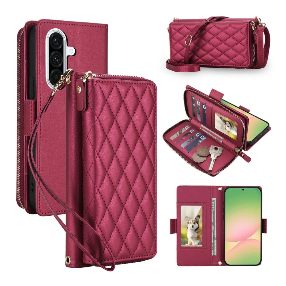 Aestus Quilted Leather Wallet Case for Galaxy A Series