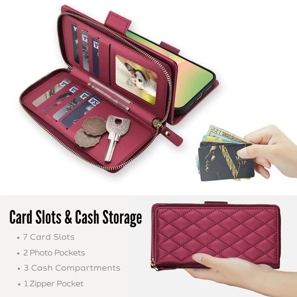 Aestus Quilted Leather Wallet Case for Galaxy A Series
