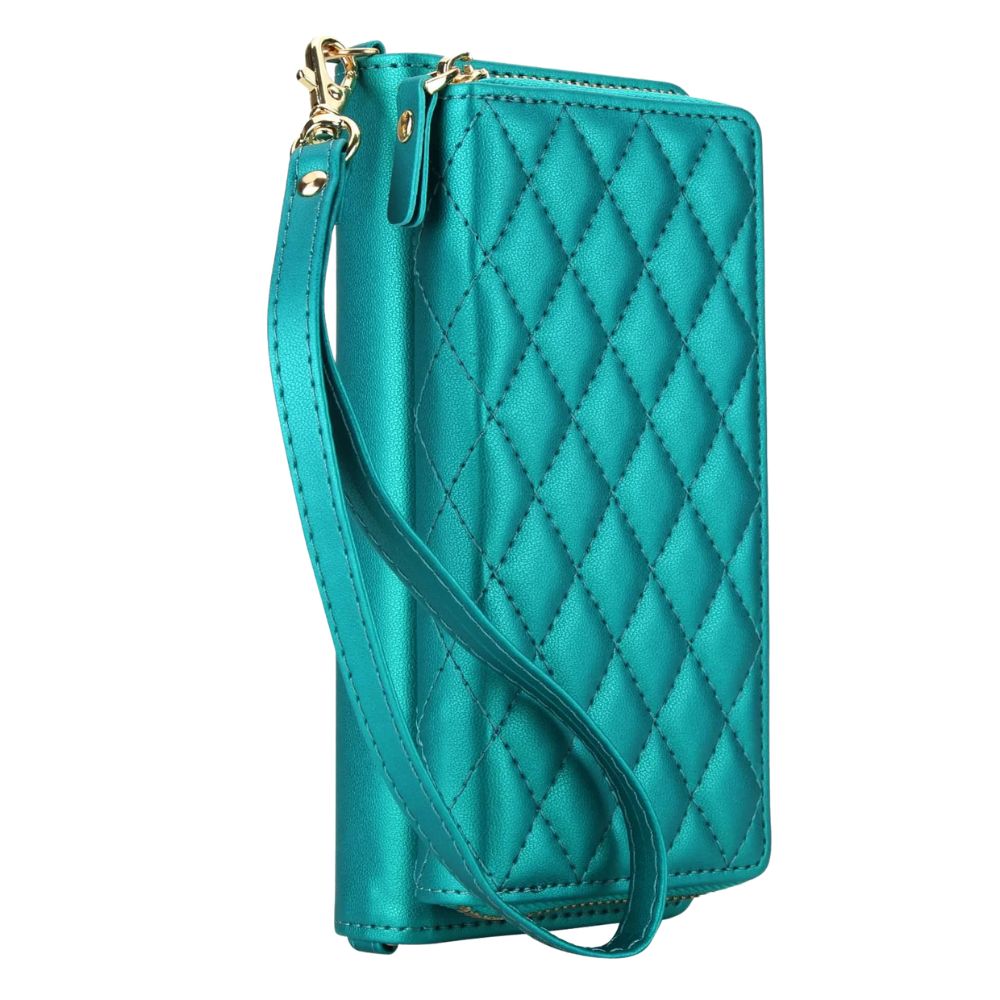Aeternus Quilted Leather Wallet Case for Galaxy Z Fold Teal