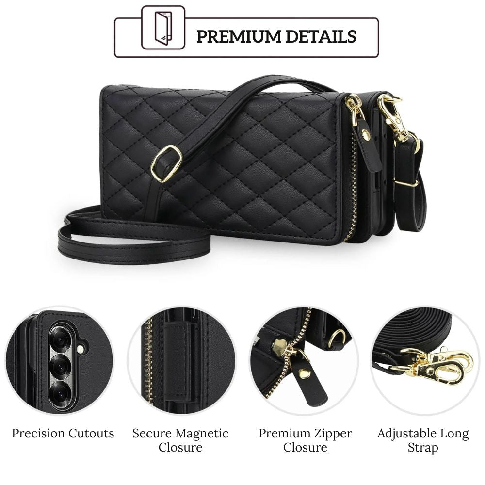 Aeternus Quilted Leather Wallet Case for Galaxy Z Fold