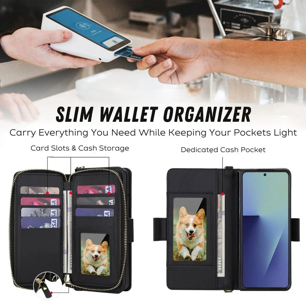 Aeternus Quilted Leather Wallet Case for Galaxy Z Fold