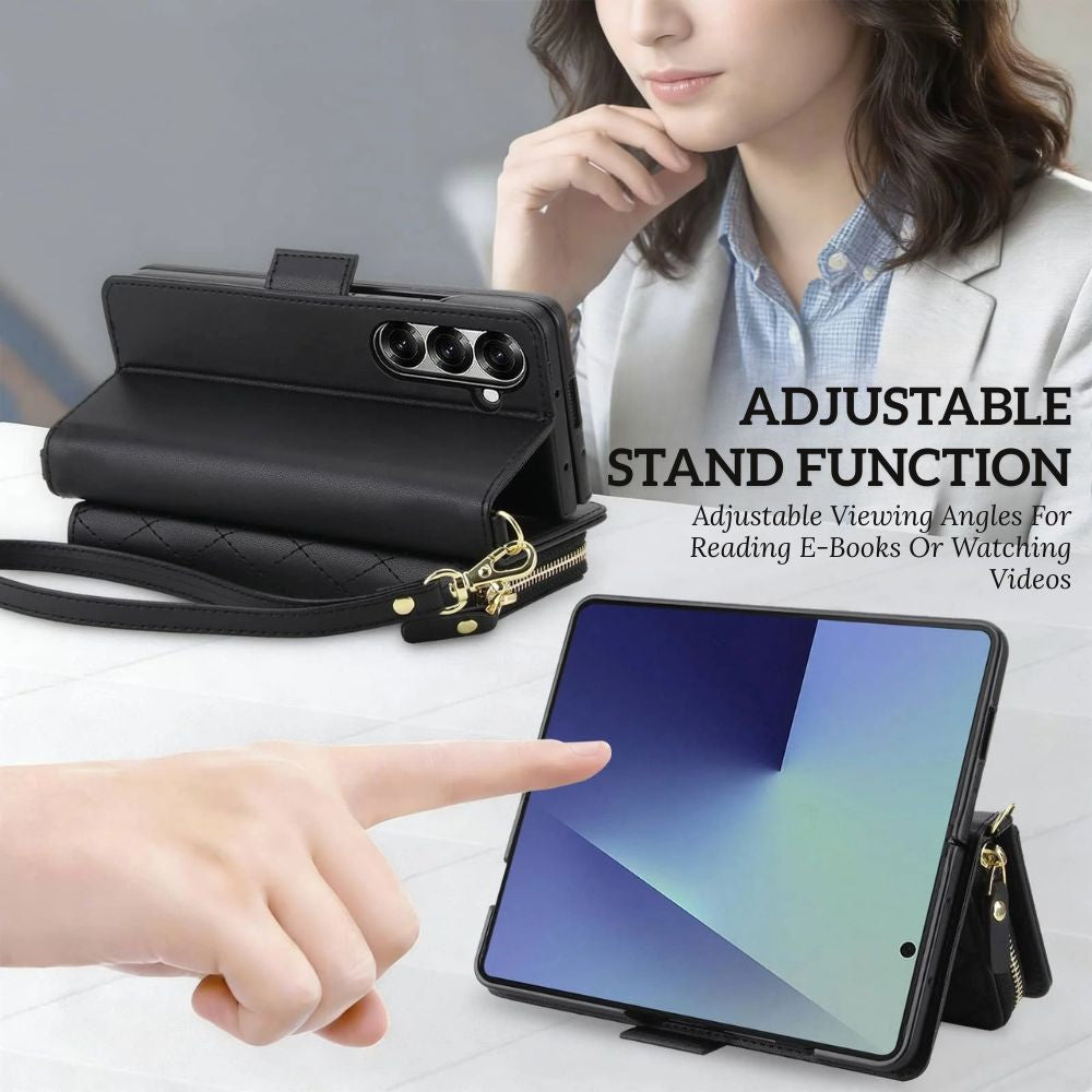 Aeternus Quilted Leather Wallet Case for Galaxy Z Fold