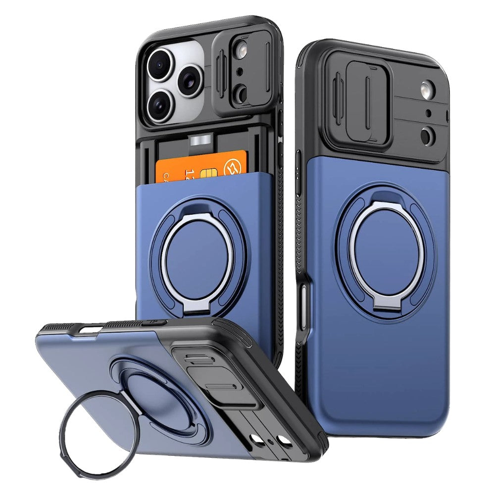 Aurum Shockproof iPhone Case With Kickstand Blue