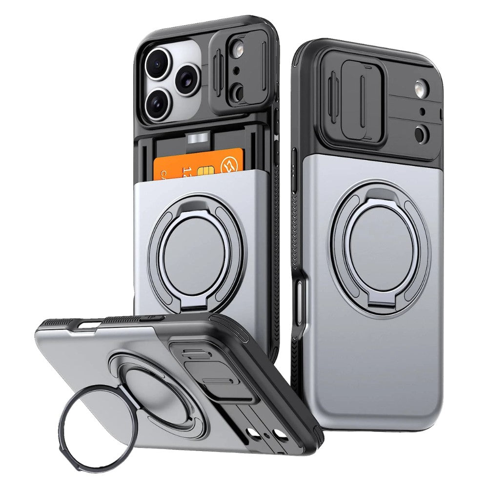 Aurum Shockproof iPhone Case With Kickstand Grey