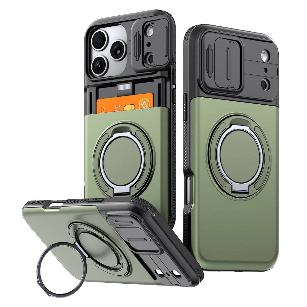 Aurum Shockproof iPhone Case With Kickstand Green