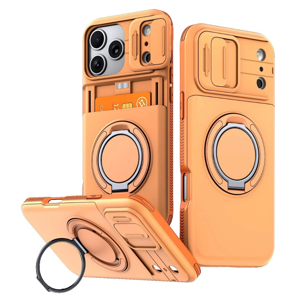 Aurum Shockproof iPhone Case With Kickstand Orange
