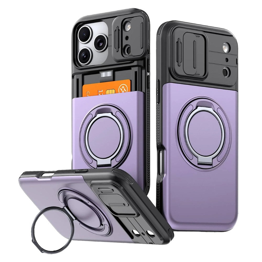 Aurum Shockproof iPhone Case With Kickstand Purple