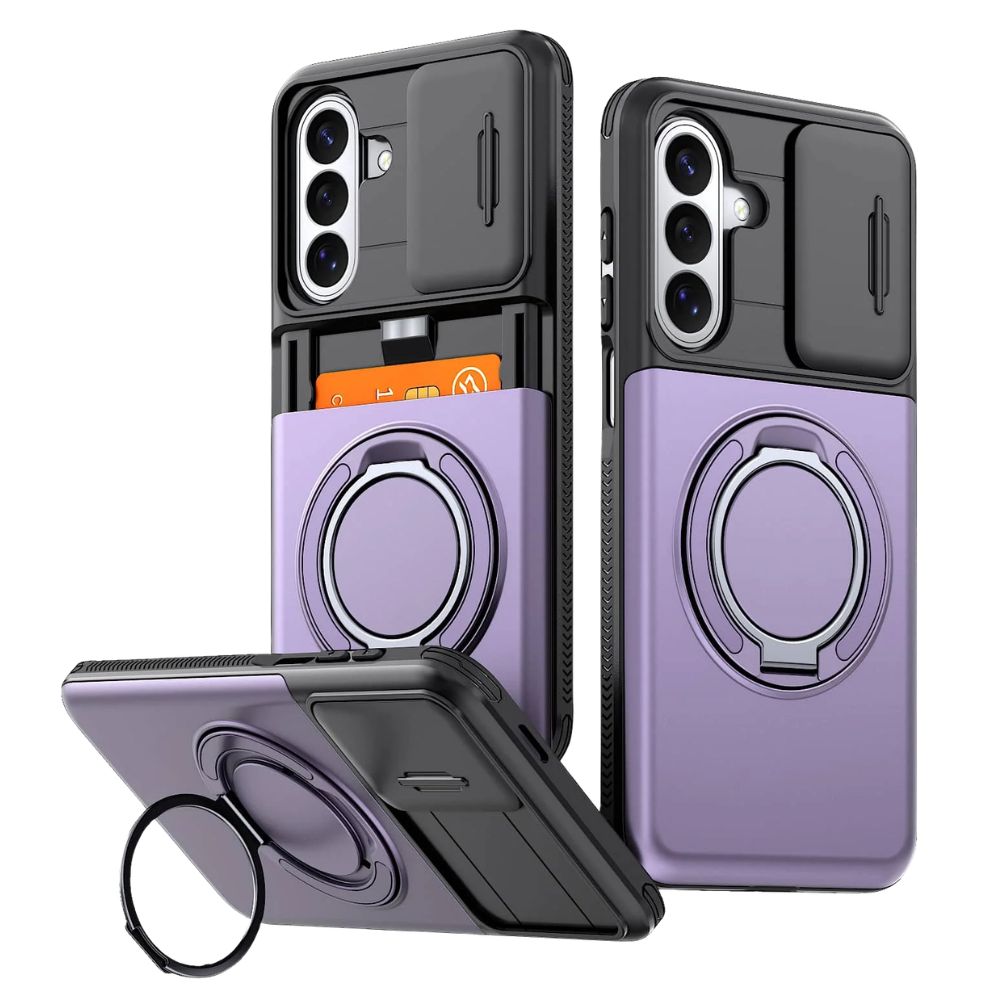 Avoco Shockproof Galaxy Case With Kickstand Purple