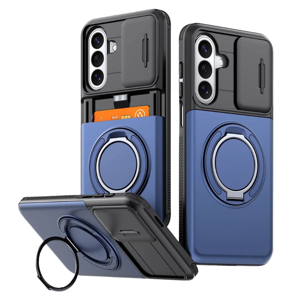 Avoco Shockproof Galaxy Case With Kickstand Blue