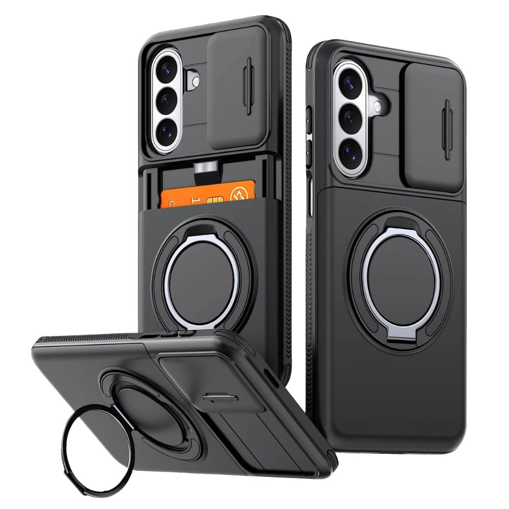 Avoco Shockproof Galaxy Case With Kickstand Black