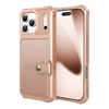 Echo Luxury Leather Wallet Case For iPhone Series 14-18 Rose