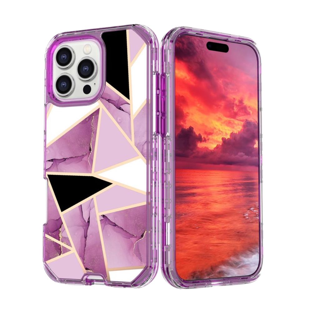 Castra Marble Pattern Soft Silicone iPhone Case Castra Purple Crystal Marble