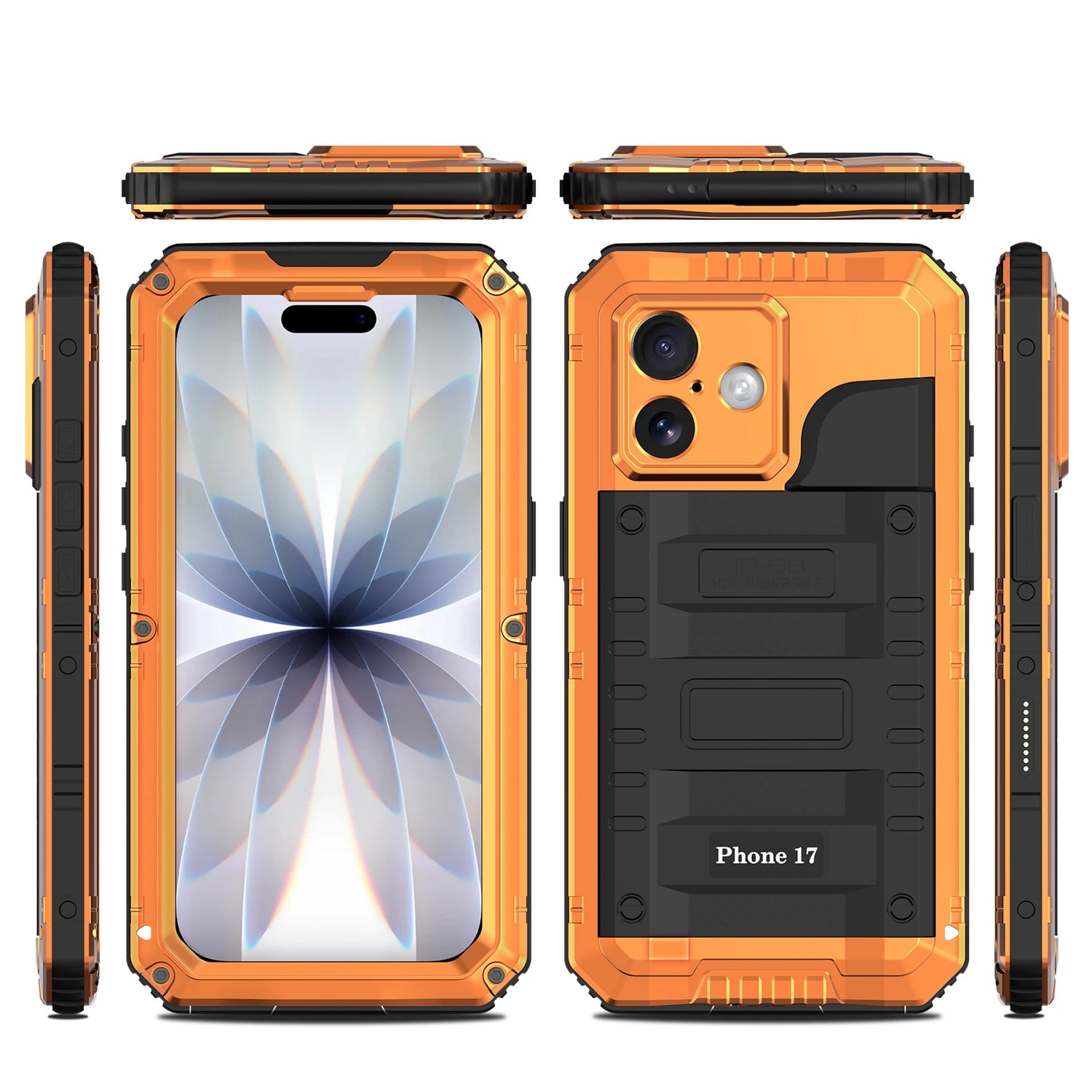 Celare Waterproof Armor iPhone Case Orange iPhone 17
