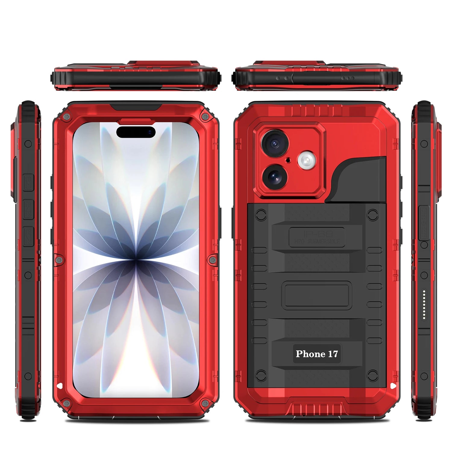 Celare Waterproof Armor iPhone Case Red iPhone 17