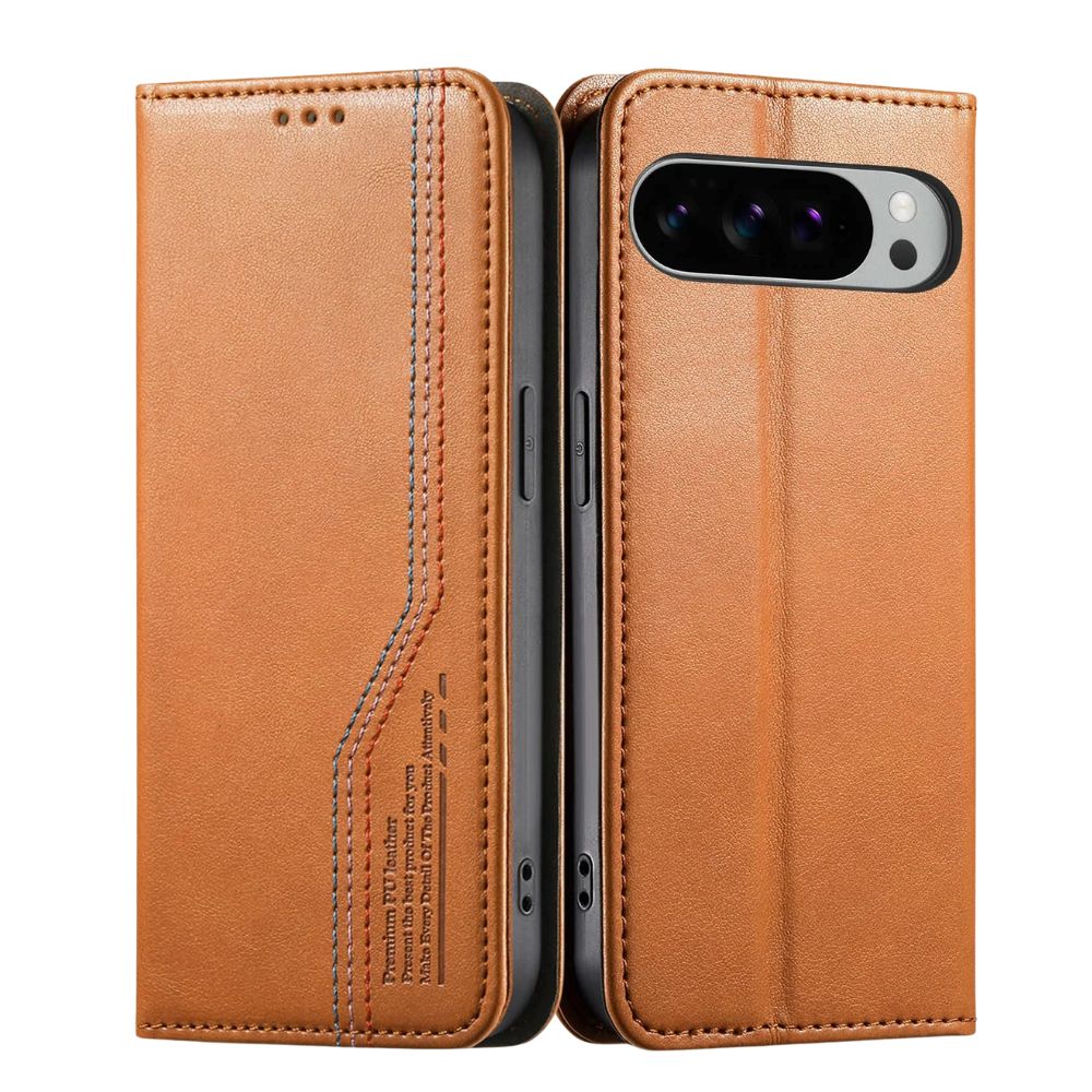Ceno Leather Wallet Flip Case For Google Pixel Brown Google Pixel 9