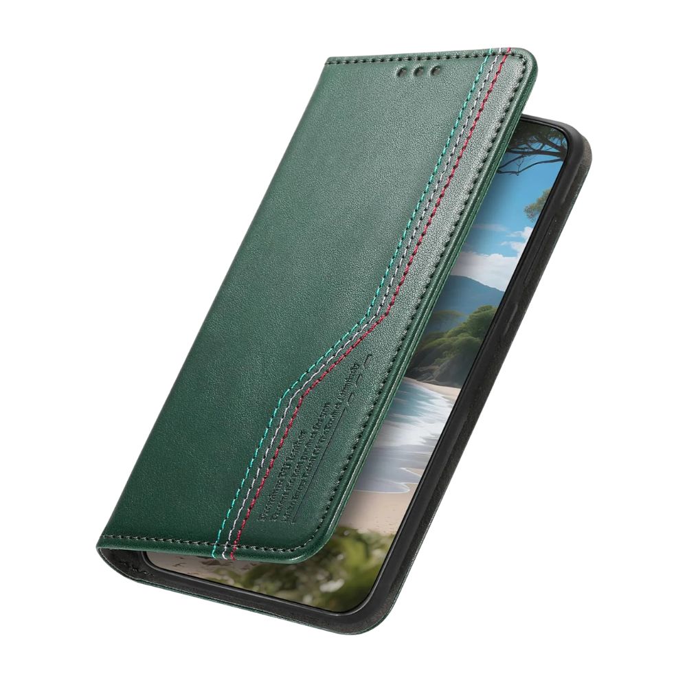 Ceno Leather Wallet Flip Case For Google Pixel Green