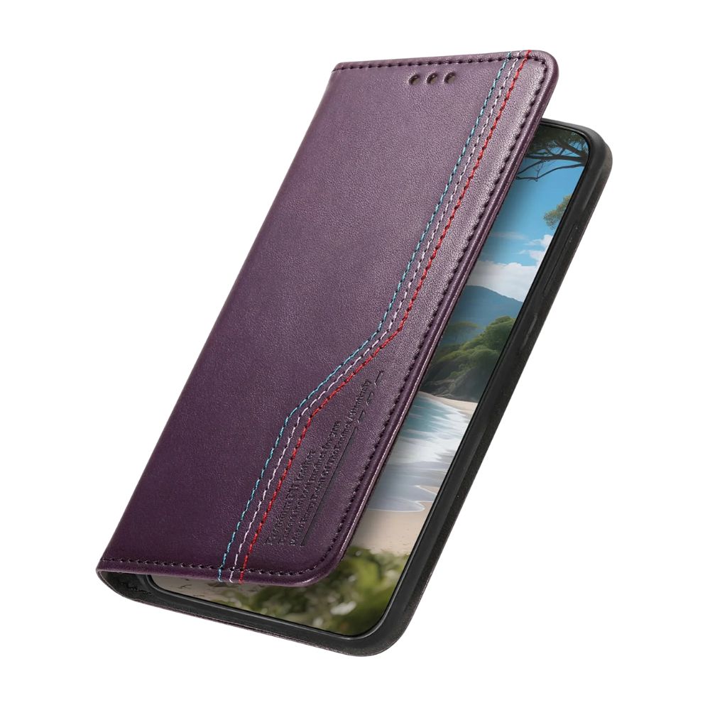 Ceno Leather Wallet Flip Case For Google Pixel Purple
