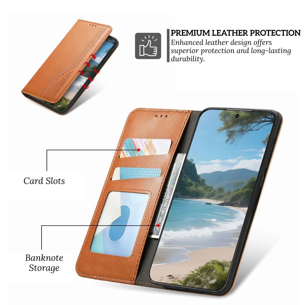 Ceno Leather Wallet Flip Case For Google Pixel