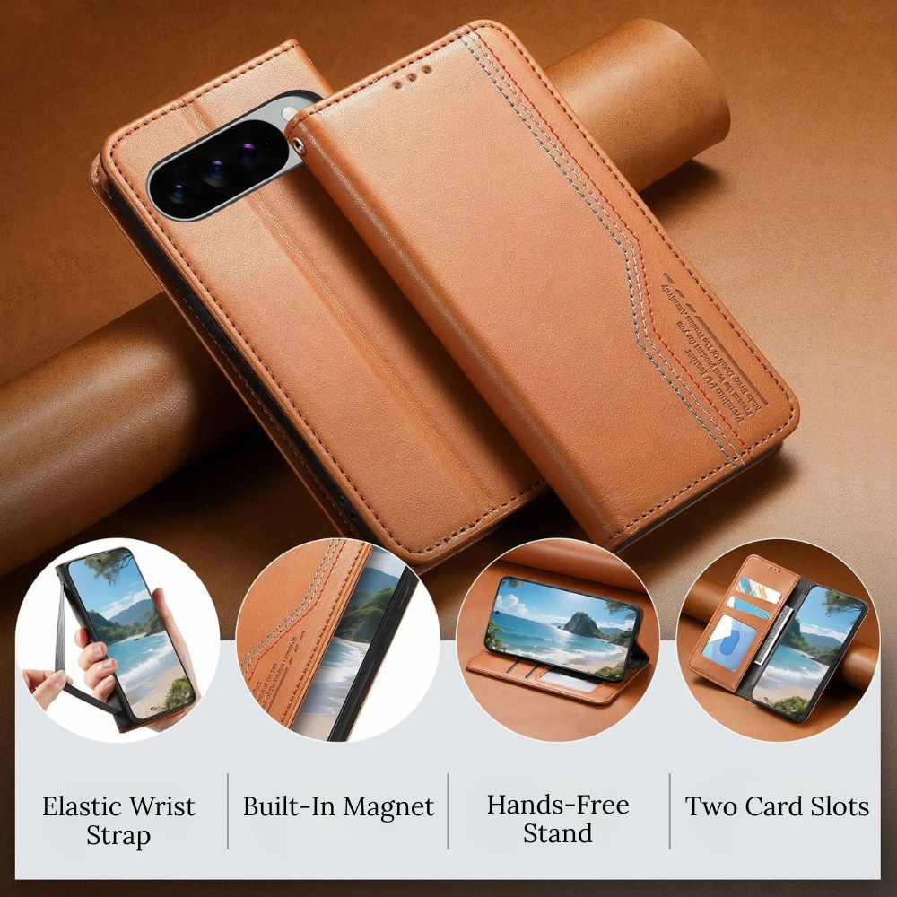 Ceno Leather Wallet Flip Case For Google Pixel