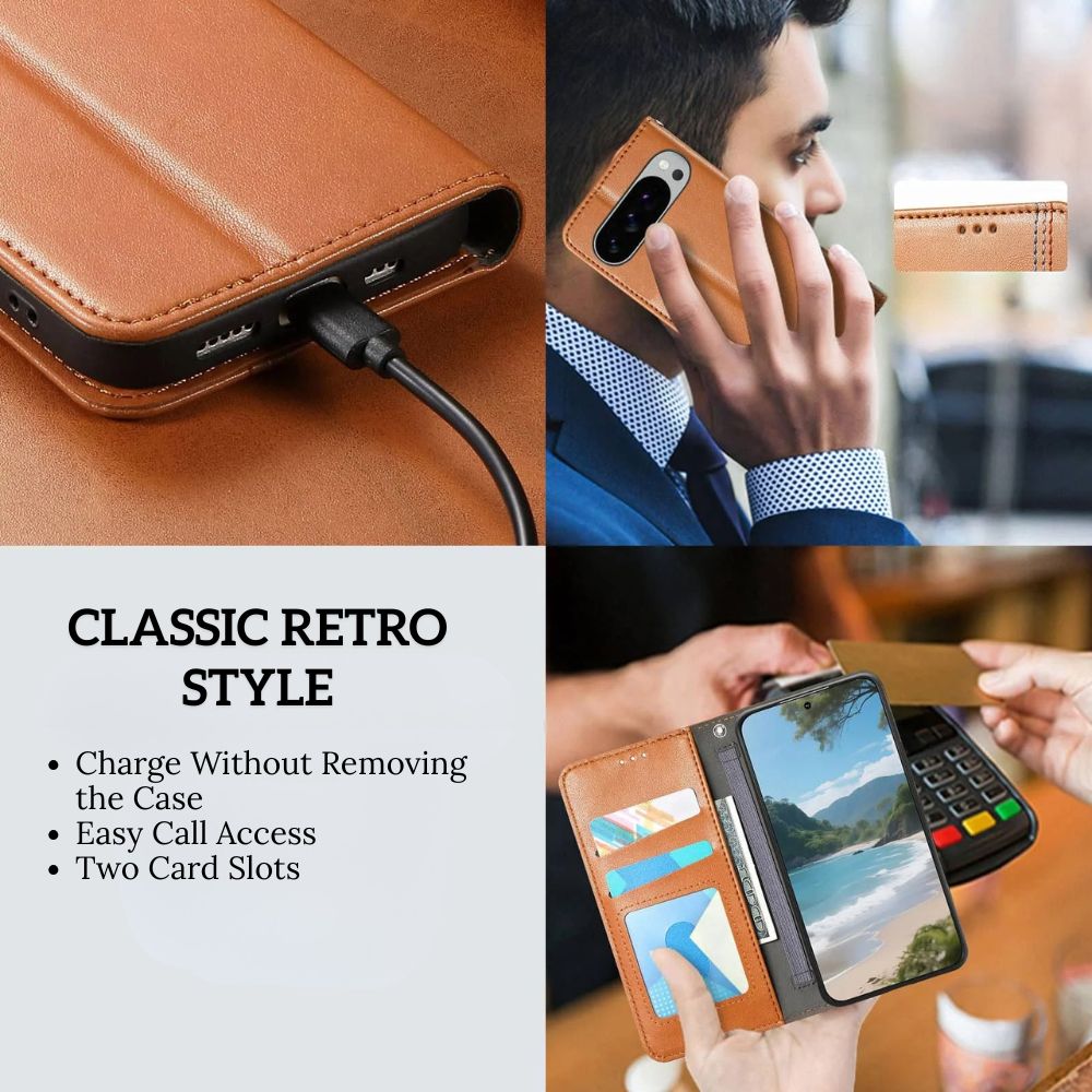 Ceno Leather Wallet Flip Case For Google Pixel