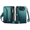 Cervus RFID Blocking Wallet Case With Crossbody Strap And Lanyard Green iPhone Duo