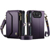 Cervus RFID Blocking Wallet Case With Crossbody Strap And Lanyard Purple iPhone Duo