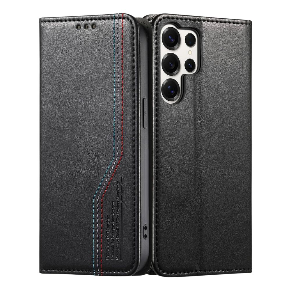 Ceteri Leather Wallet Flip Case For Galaxy S Series Black