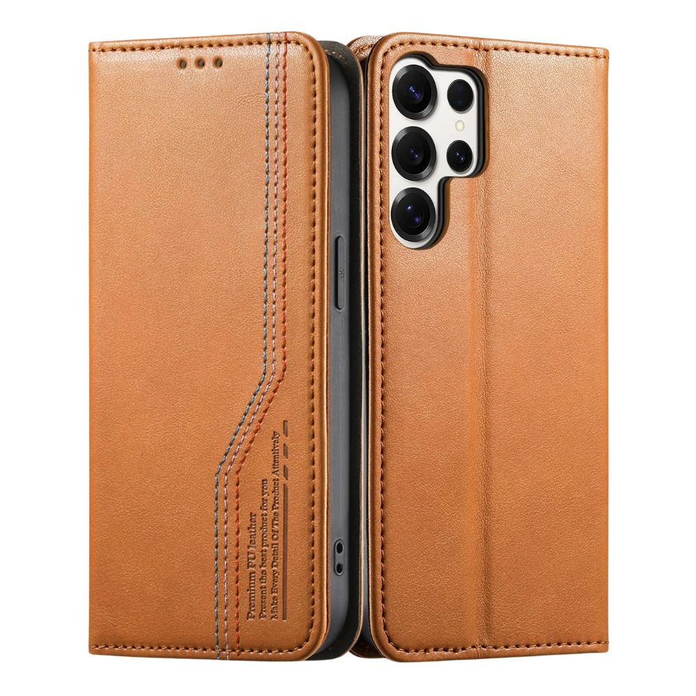 Ceteri Leather Wallet Flip Case For Galaxy S Series Brown