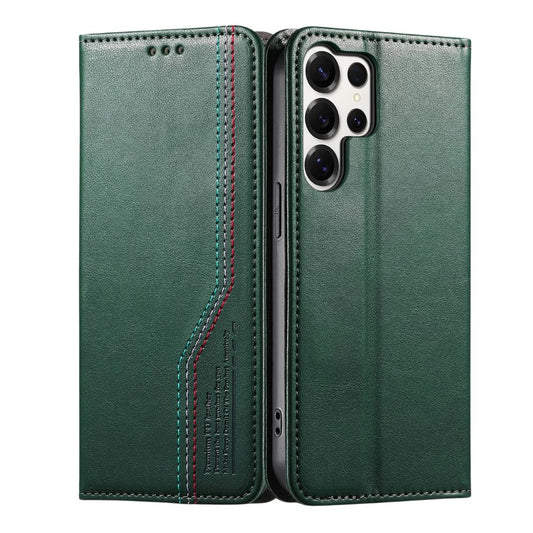 Ceteri Leather Wallet Flip Case For Galaxy S Series Green