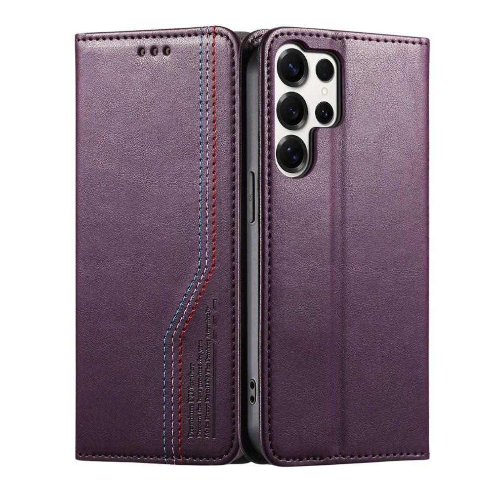 Ceteri Leather Wallet Flip Case For Galaxy S Series Purple