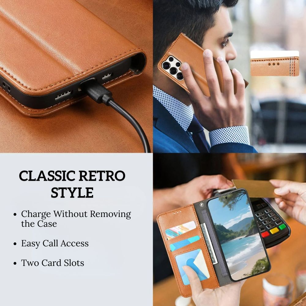 Ceteri Leather Wallet Flip Case For Galaxy S Series