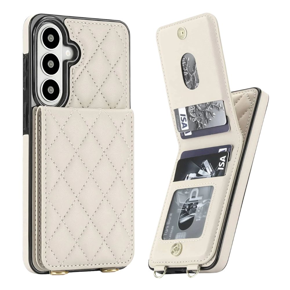 Cibo Leather Wallet Case For Galaxy A Series With Card Holder Beige