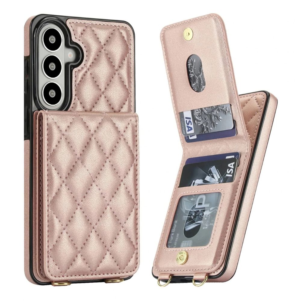 Cibo Leather Wallet Case For Galaxy A Series With Card Holder Rose Gold
