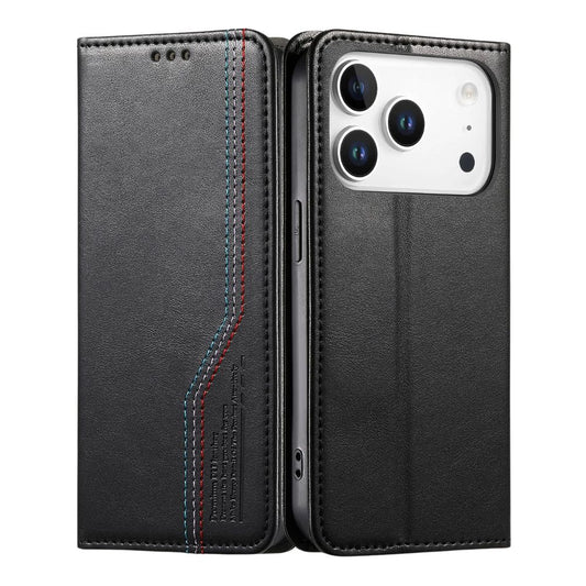 Civis Leather Wallet Flip iPhone Case Black