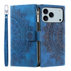 Denuo Magnetic Leather Wallet iPhone Case With Straps Blue