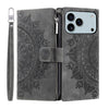 Denuo Magnetic Leather Wallet iPhone Case With Straps Grey