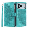 Denuo Magnetic Leather Wallet iPhone Case With Straps Green