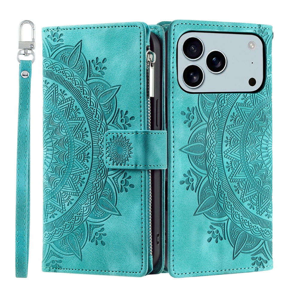 Denuo Magnetic Leather Wallet iPhone Case With Straps Green