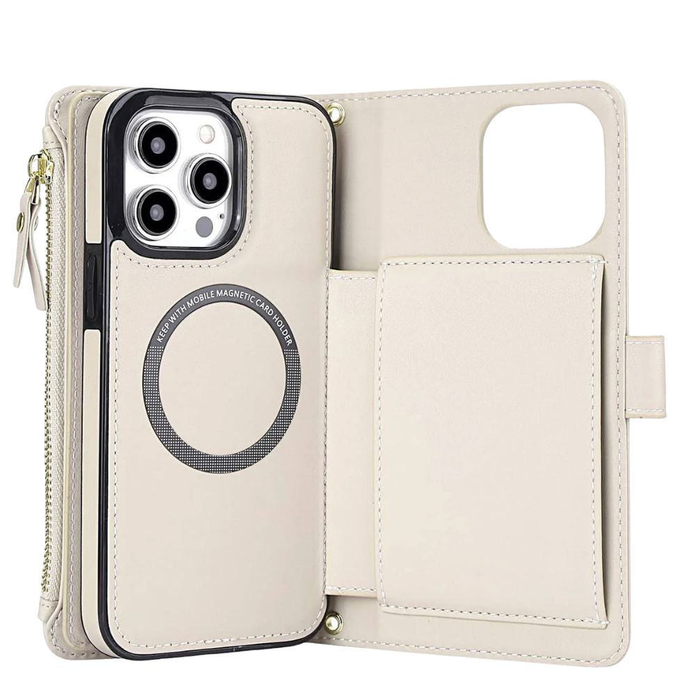 Detineo RFID Magnetic Detachable Wallet iPhone Case Apricot
