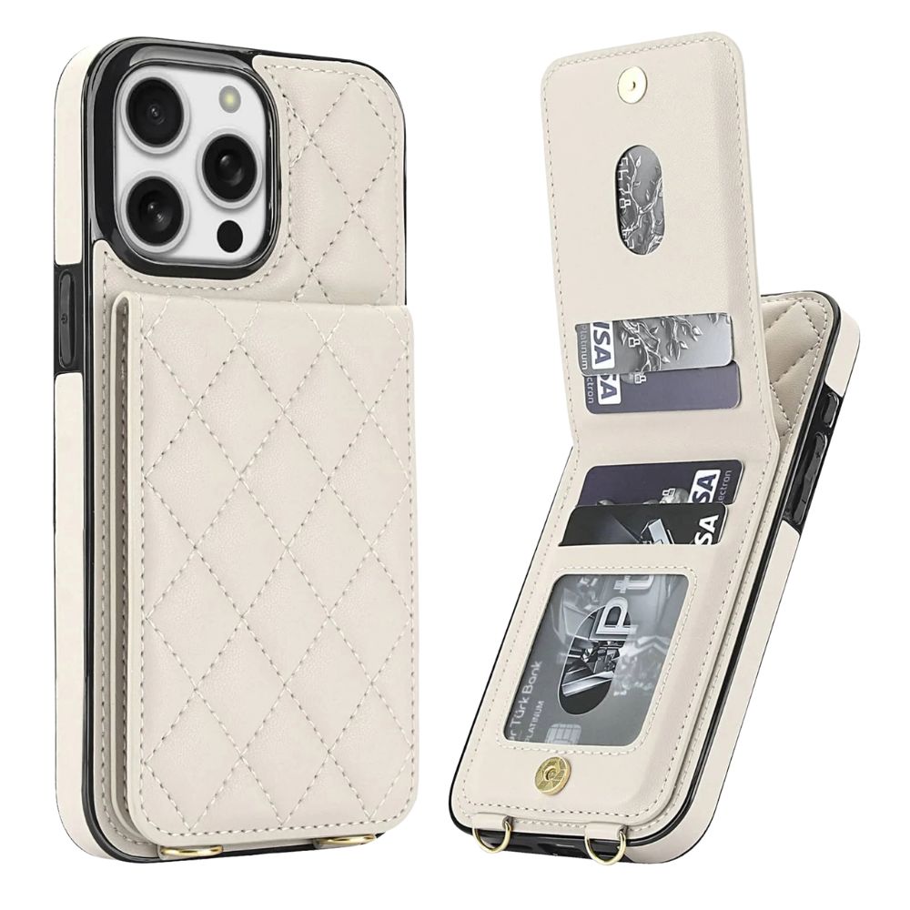Devenio Leather Wallet iPhone Case With Card Holder Beige