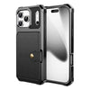 Echo Luxury Leather Wallet Case For iPhone Series 14-17 Black