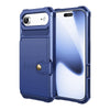 Echo Luxury Leather Wallet Case For iPhone Series 14-17 Blue iPhone Air