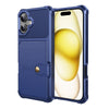 Echo Luxury Leather Wallet Case For iPhone Series 14-17 Blue iPhone 17