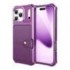 Echo Luxury Leather Wallet Case For iPhone Series 14-17 Purple