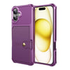 Echo Luxury Leather Wallet Case For iPhone Series 14-17 Purple iPhone 17